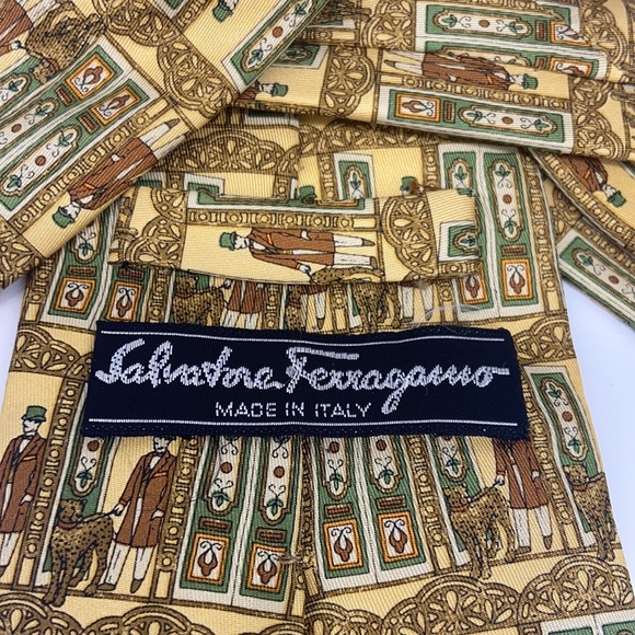 Salvatore FERRAGAMO Yellow Silk Necktie - Picture 2 of 4